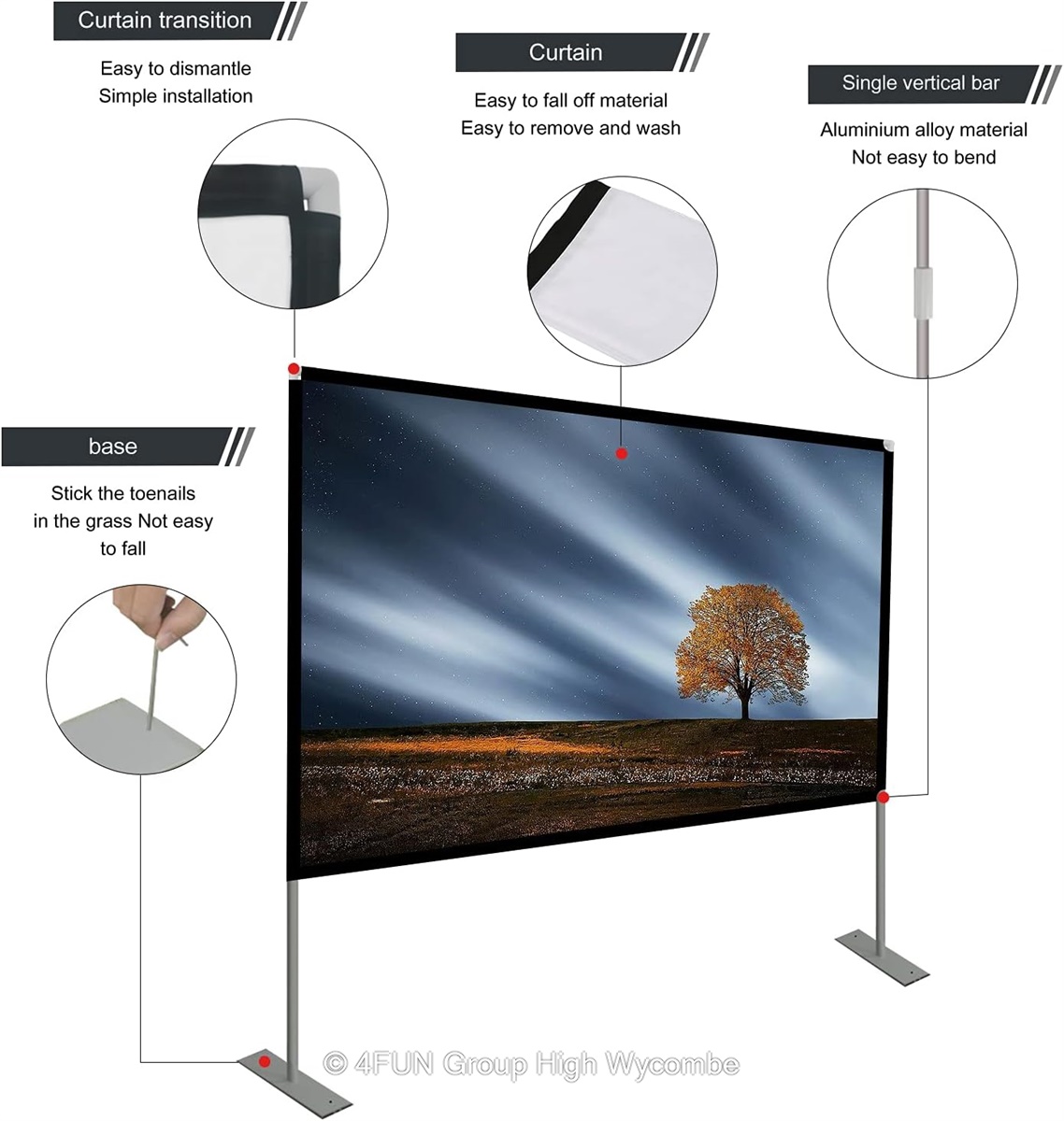 Projector Screen MEDIUM 80 inch for hire